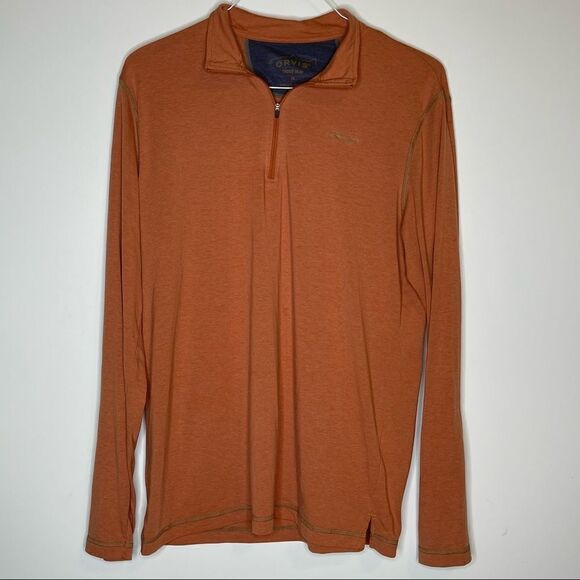 Orvis Trout Bum Quarter Zip Top in Burnt Orange Size Medium - Picture 7 of 10